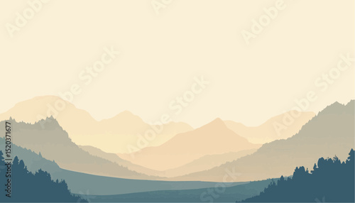 Mountain landscape vector art