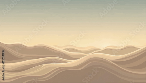 Sand dune at sunrise in desert landscape