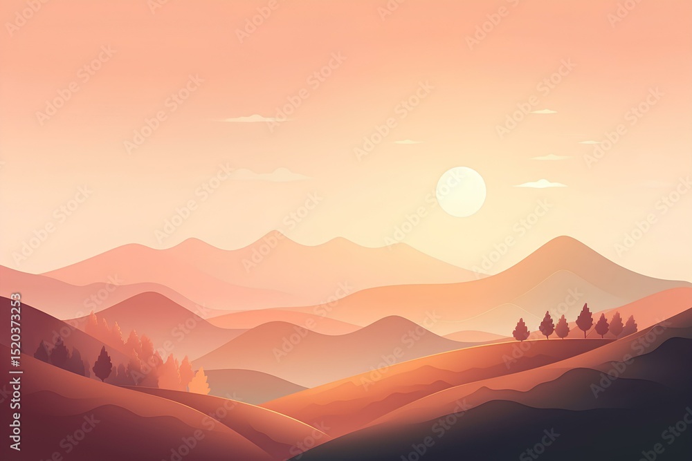 Obraz premium sunset in mountains