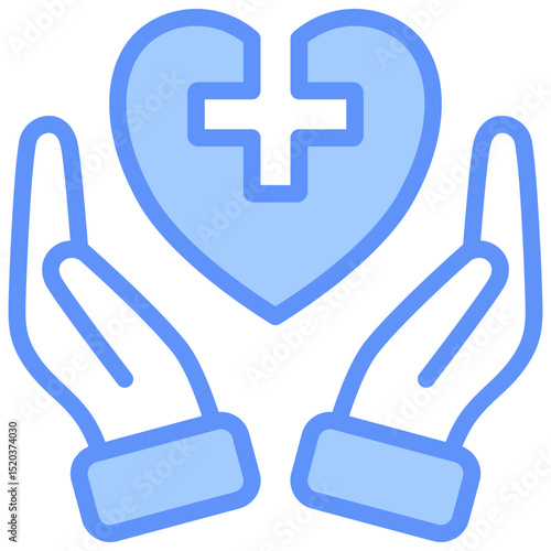 Wellness Icon Outline Blue