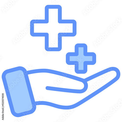 Health Icon Outline Blue