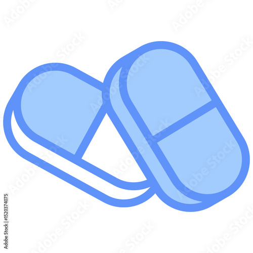 Pill Icon Outline Blue