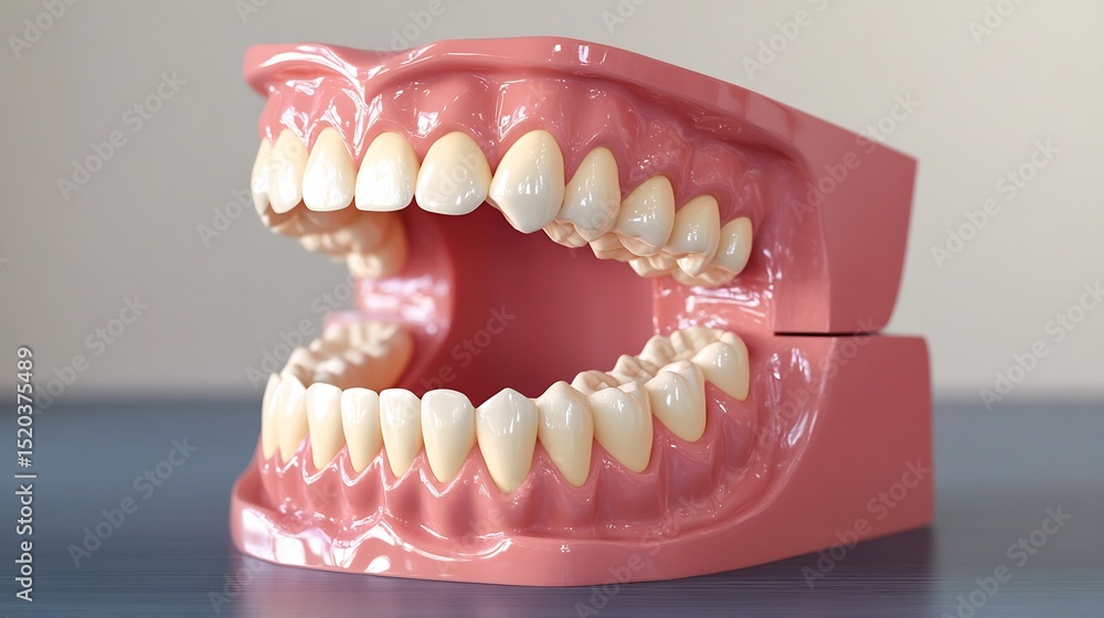 Obraz premium Concept image of a healthy mouth with sparkling white teeth