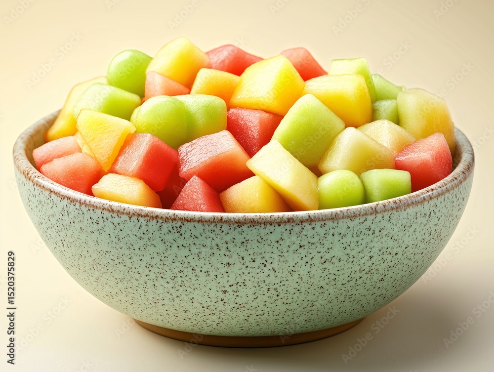 Colorful Cube Melon Salad. A Refreshing and Nutritious Vegan Summer Dessert Colorful Cube Melon Salad. A Refreshing and Nutritious Vegan Summer Dessert