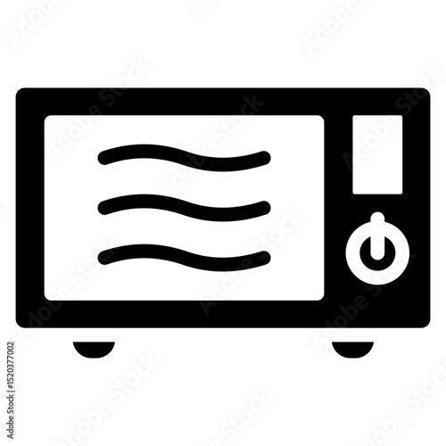 Microwave Oven Icon Black Solid
