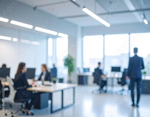 Blurred modern office interior