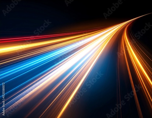 Abstract light trails on a dark background