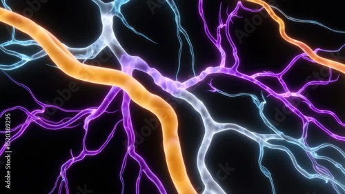 Vibrant Abstract Colorful Network with Electric Light Effects