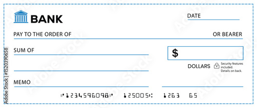 Presentation Check Template Giant Large Donor Check for Business. Vector