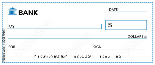 Presentation Check Template Giant Large Donor Check for Business. Vector
