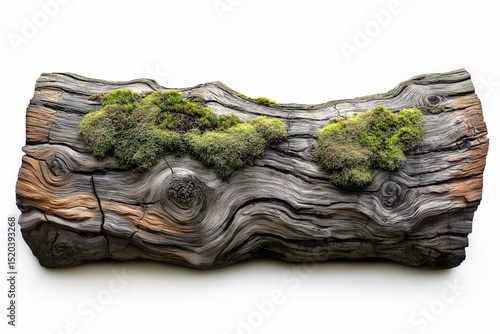 Woodland Log Texture with Moss. Biophilic Organic Wood and Rustic Reclaimed Wood for Interiors and Crafts