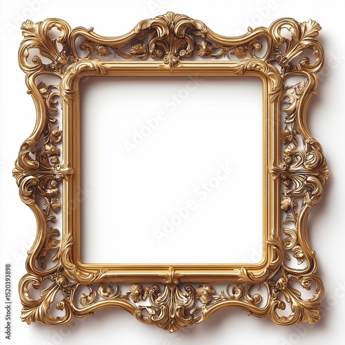 Luxurious Ornate Golden Picture Frame with Baroque Design for Elegant Vintage Home Decor Antique Style Statement Piece