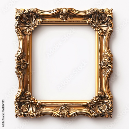 Elegant Ornate Gold Frame with Baroque Style for Classical Decor and Vintage Aesthetics in Interior Design