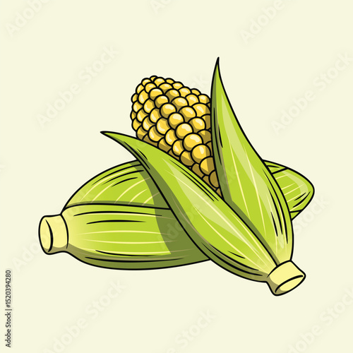 Fresh corn cobs