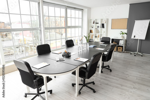 Interior of office with tab...