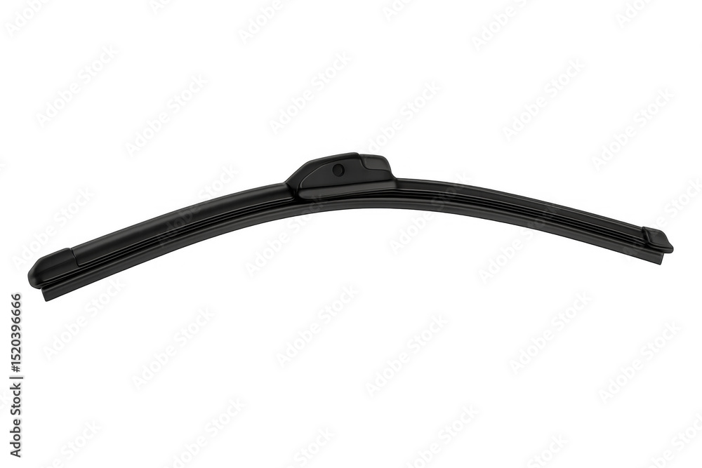 Obraz premium Automotive windshield wiper blade removing rain, ensuring driving safety with clear visibility against transparent backdrop