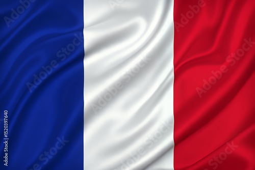 High Resolution French Flag Image Realistic Waving Tricolore Fabric Texture