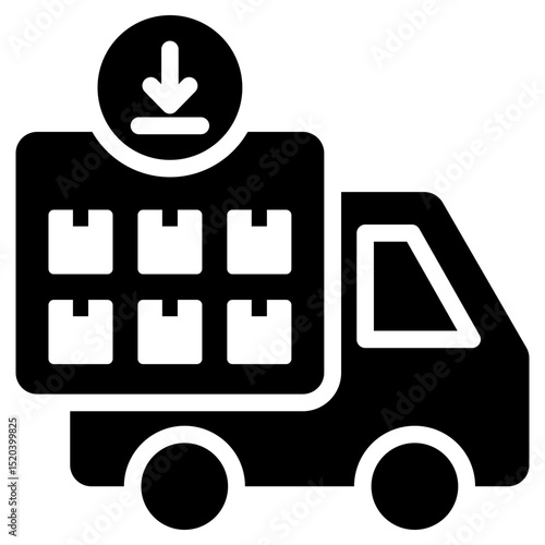 Truckload Icon Black Solid