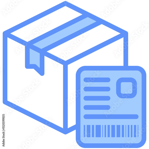 Shipping Label Icon Outline Blue