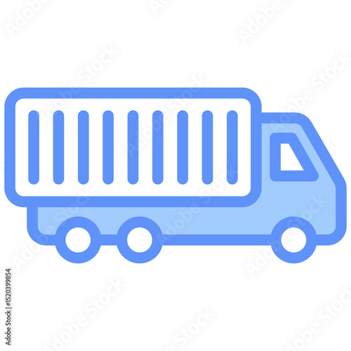 Freight Truck Icon Outline Blue