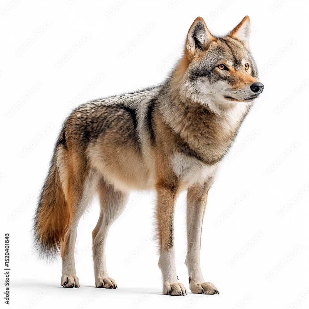 Fototapeta premium Majestic Wolf. Wild Canine in Natural Habitat - Wildlife Photography Closeup