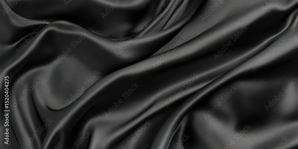 Obraz premium Experience the elegance of Black Fabric with flowing texture and Luxurious Feel