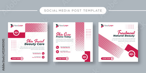 Professional Beauty Center Makeup Social Media Post Template – Editable Vector Design for Cosmetic Services, Glamour Makeup, and Beauty Marketing