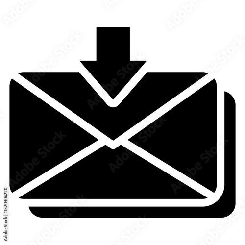 Inbox Icon Black Solid