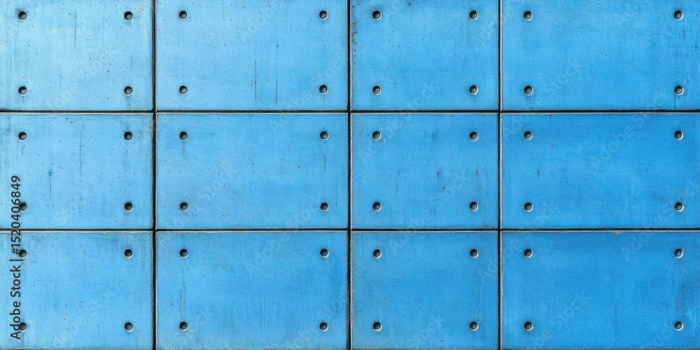 Fototapeta premium Blue Concrete panels arranged in a pattern for Urban Texture Concept.