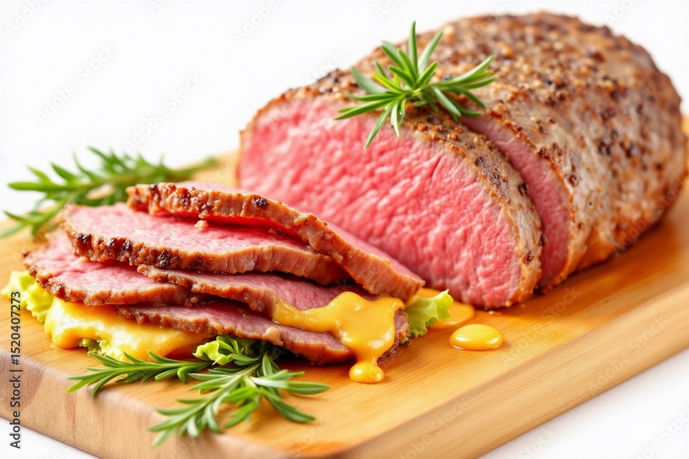 Sliced Roast Beef with Mustard Sauce Sliced Roast Beef with Mustard Sauce