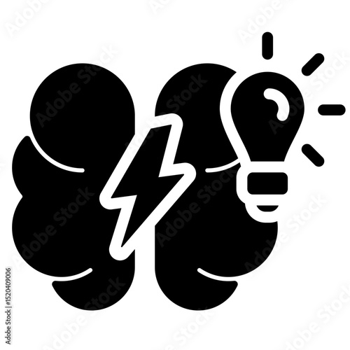 Brainstorm Icon Black Solid