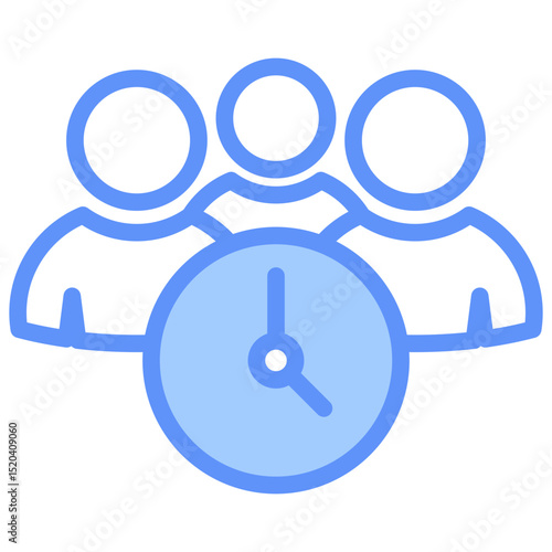 Temporary Team Icon Outline Blue