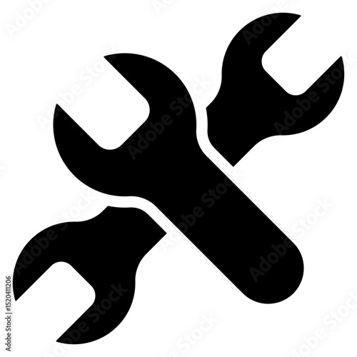 Spanner Icon Black Solid