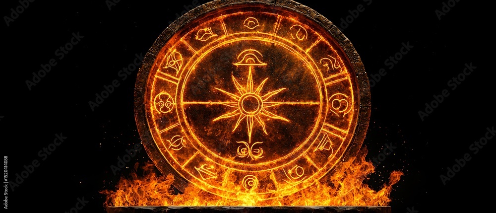 Fiery, Ancient Circular Design Fiery, Ancient Circular Design