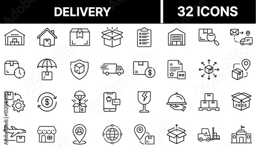 Delivery Icon Representing Shipping Services, Package Transport, and Logistics