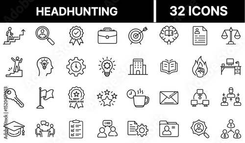 Headhunting Icon Representing Talent Search, Executive Recruitment, and Job Placement