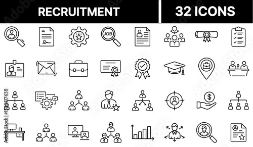 Recruitment Icon Representing Hiring Process, Job Search, and Talent Acquisition