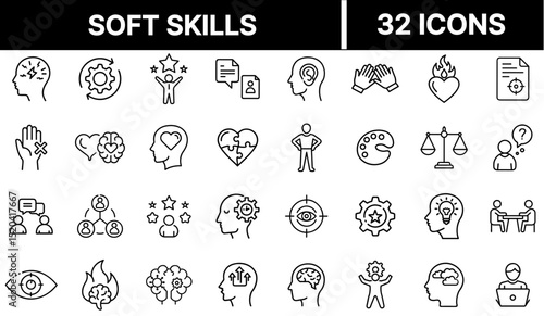 Soft Skills Icon Representing Communication, Teamwork, and Personal Development
