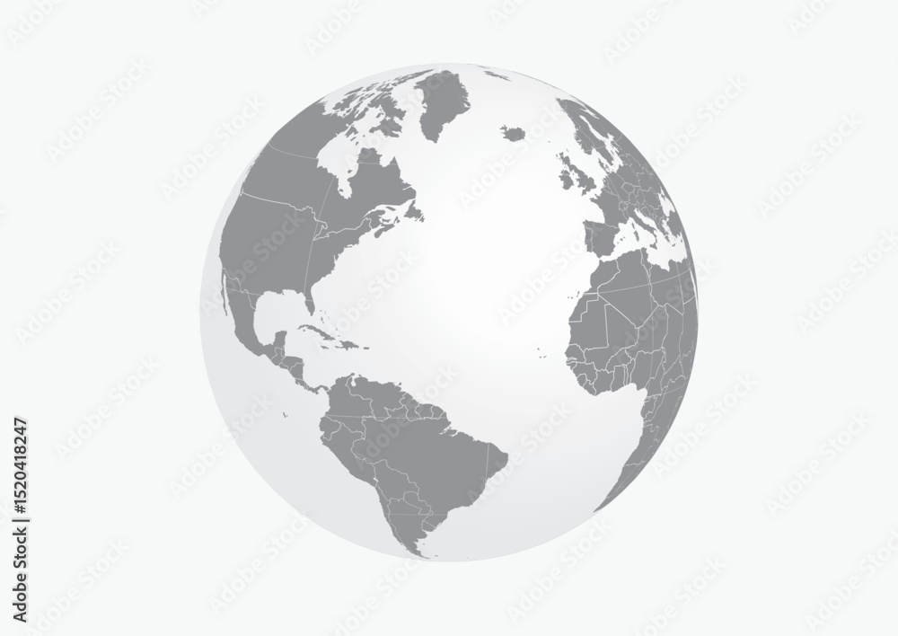 Naklejka premium World map globe vector.