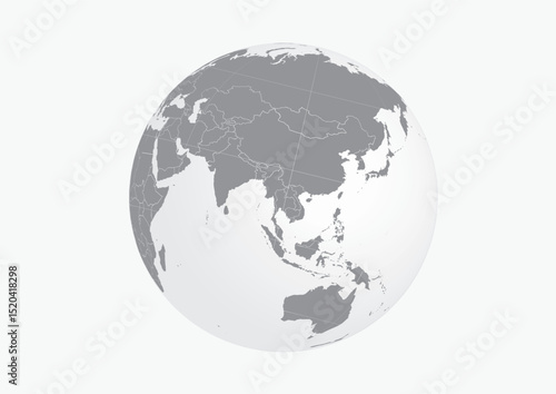 World map globe vector.