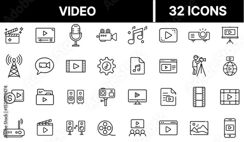Video Icon Representing Multimedia Playback, Streaming, and Digital Content