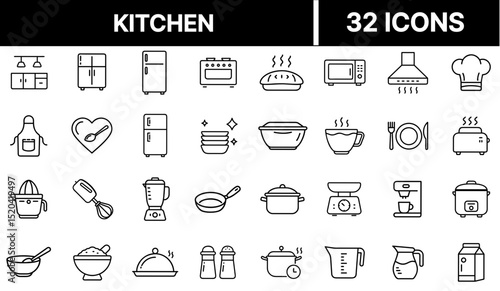 Kitchen Icon Representing Cooking Tools, Appliances, and Culinary Activities