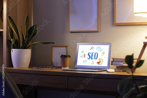 Laptop with abbreviation SE...