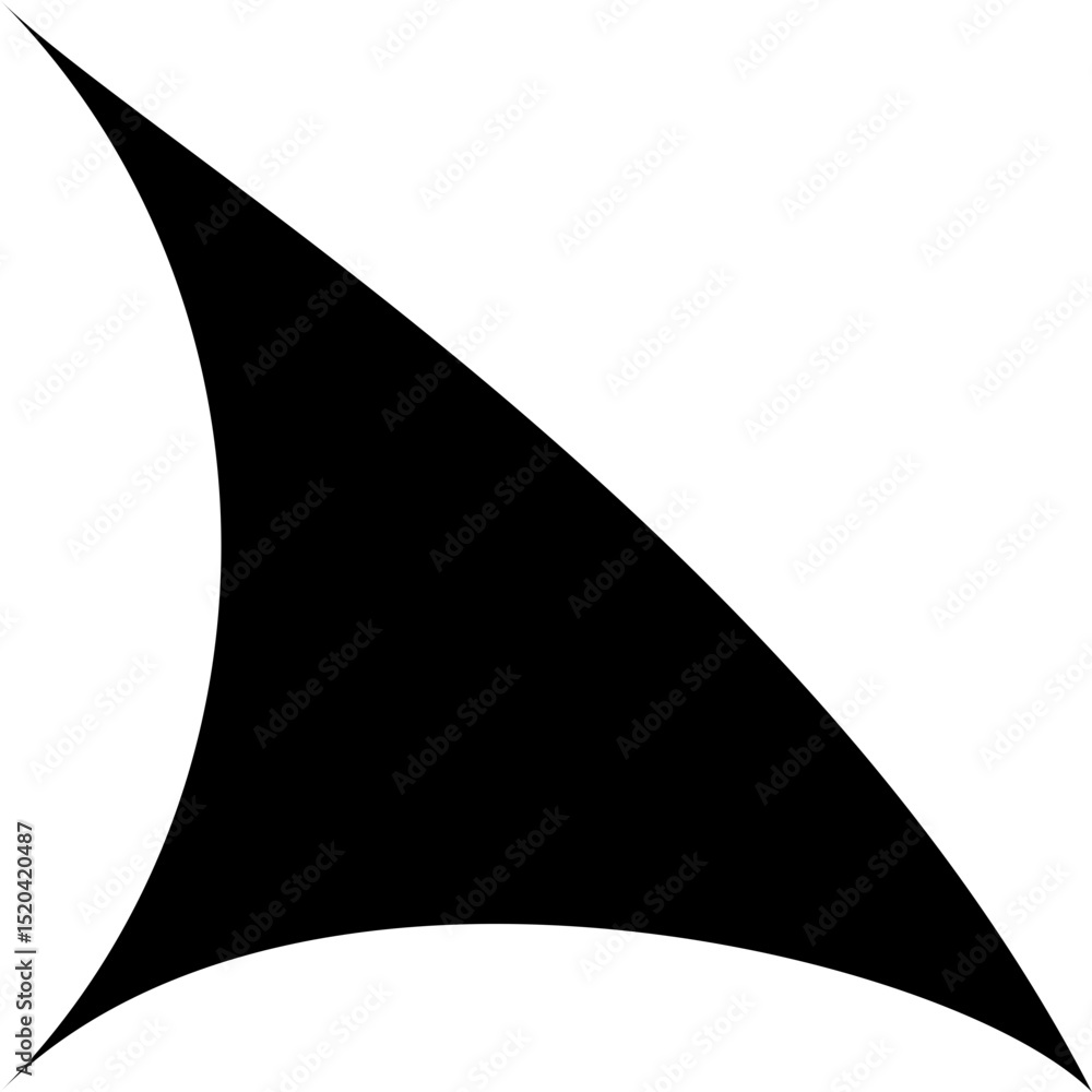 Fototapeta premium Abstract Crescent Triangle with Bold Angular Curve