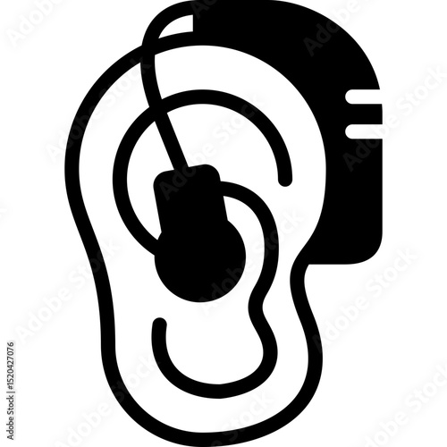 hearing aid icon illustration design with solid