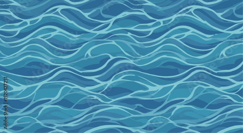 An abstract seamless blue ocean wave pattern for your water surface design