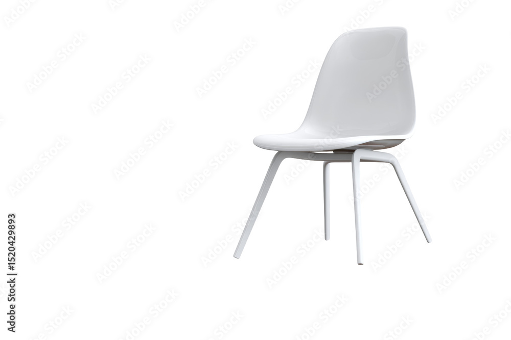 A white chair is sitting on a white background A white chair is sitting on a white background
