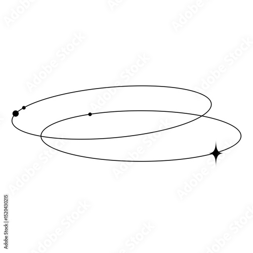 Monoline circle shape. Minimalist shape decoration. Vector isolated.