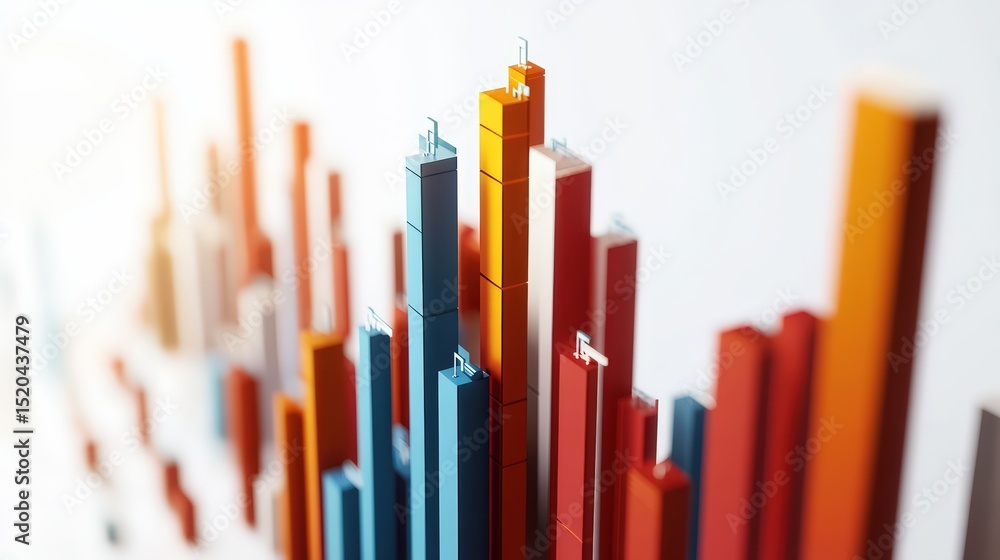Abstract graphical representation illustrating financial growth and trends in business Abstract graphical representation illustrating financial growth and trends in business