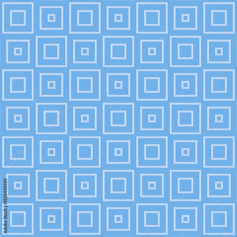Seamless digital pattern of nested light blue squares over a solid blue background, perfect for packaging or digital designs. Seamless digital pattern of nested light blue squares over a solid blue background, perfect for packaging or digital designs.
